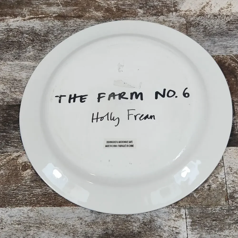 Anthropologie Holly Frean Cat Plate The Farm No 6 Cottage Folk Artsy Quirky Gift